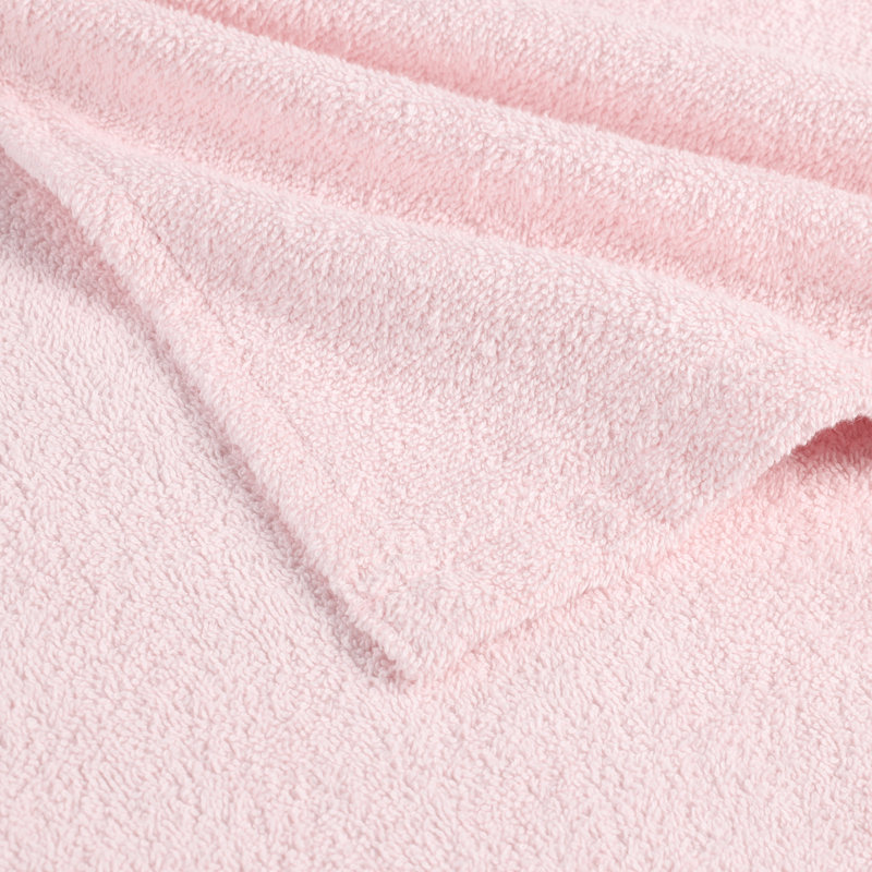 Extli Cotton Terry Cloth Above Knee Kids Unisex Bath Towels with Pockets and Hood, Pink, S/M