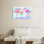Trio flamant rose Brampt sur fond bleu-107707813