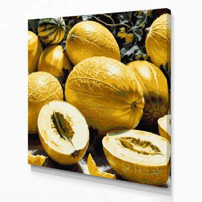 Fruit Canary Melon Brown Canvas Wall Art