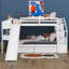 Lit superposé simple au-dessus de simple avec escalier, glissade, bureau, lit superposé en bois massif avec tiroirs de rangement et tablettes, pour enfants, adolescents, adultes-664893564