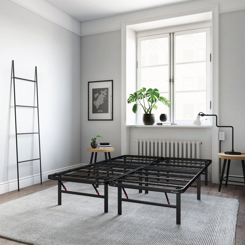  Folding Metal Bed Frame, 14 Inch Platform Mattress Foundation, , Twin XL