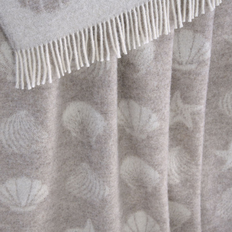 Soft Brown Seashells Wool Throw