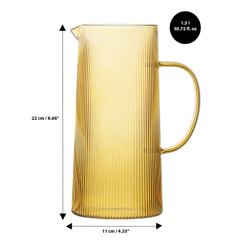 Carafe à nervures Oz., Ambre