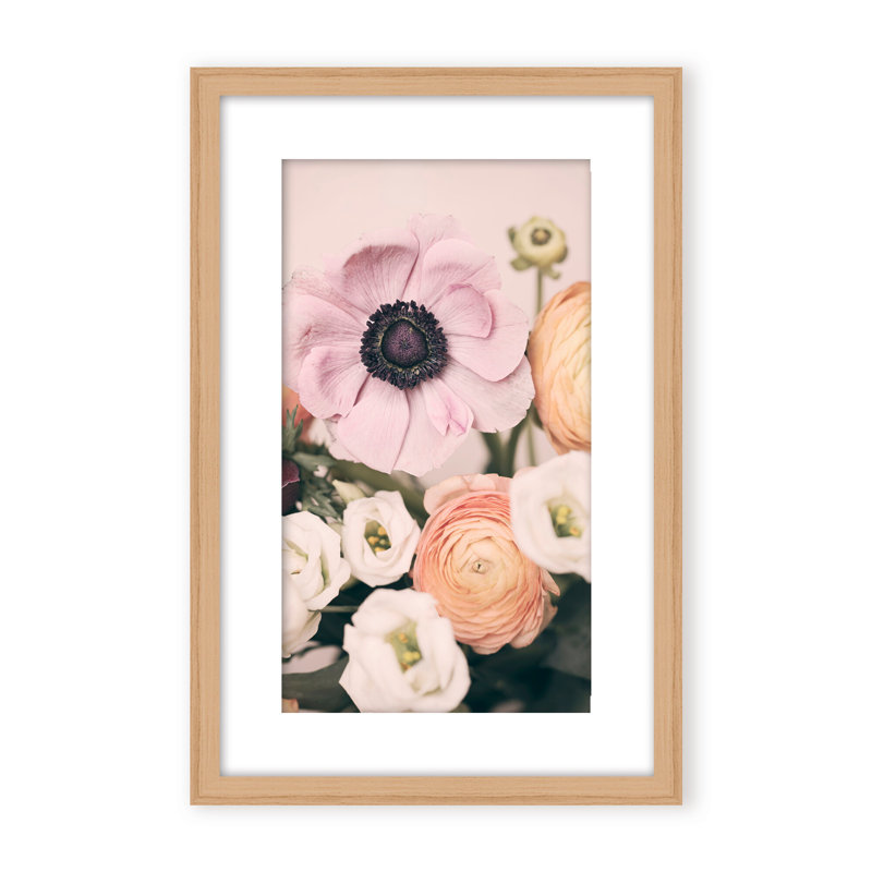 Nature Inspired Pastel Bouquet by  - Picture Frame Photograph on Paper, 24" H x 16" W x 1.125" D, Black, Framed Matted Print