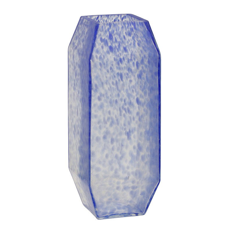 Rubik Vase - Transparent Graniglia Blue