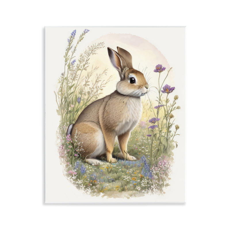 "Lapin avec prairie", art mural par Denise Dundon