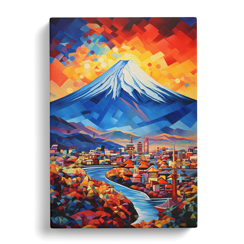 Mount Fuji Cubism No.2 - Wrapped Canvas, 50cm H x 35cm W x 3cm D