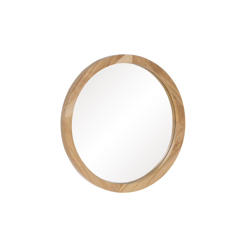 Solid Wood Round Mirror