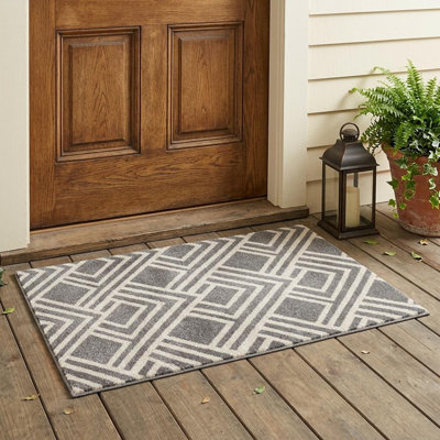 Tapis intérieur / extérieur gris 2 pi x 4 pi