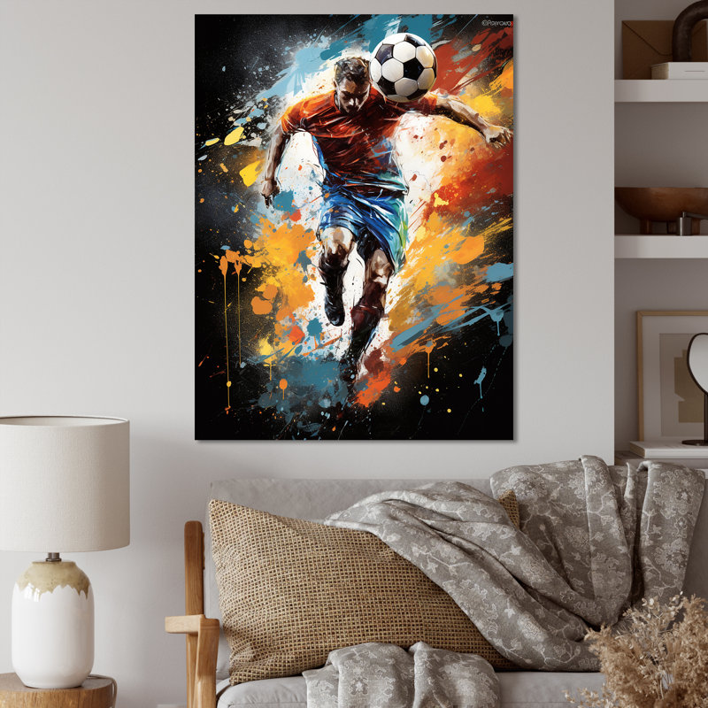 «Urmia Abstract Soccer Portrait Fusion», impressions sur toile, H 20 po x l 12 po x P 1 po, Toile tendue