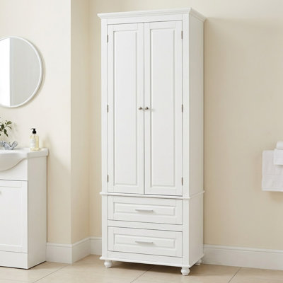 Barbagallo Minimalist Freestanding Wooden Linen Cabinet, For Bathroom/Bedroom/Office Use