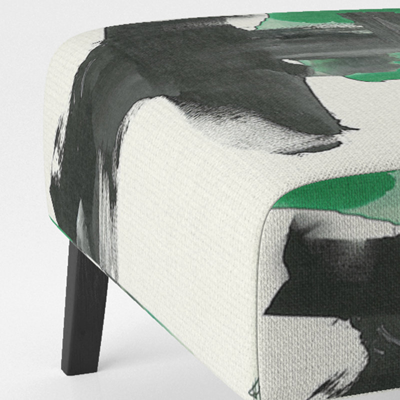 Fauteuil de chambre rembourré Geometric IV, Vert / noir / blanc