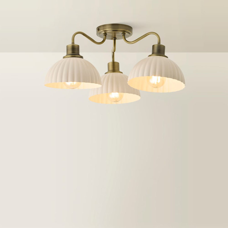 Denae Semi Flush Mount, Brushed Gold