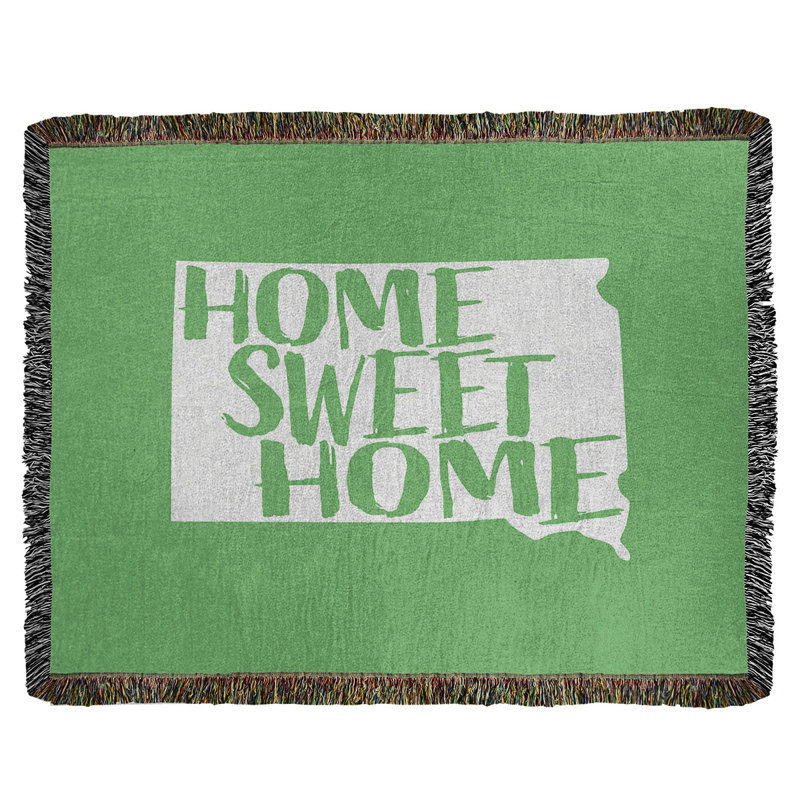 Jeté en coton tissé à la maison south dakota south, l 60 po x L 80 po, Vert