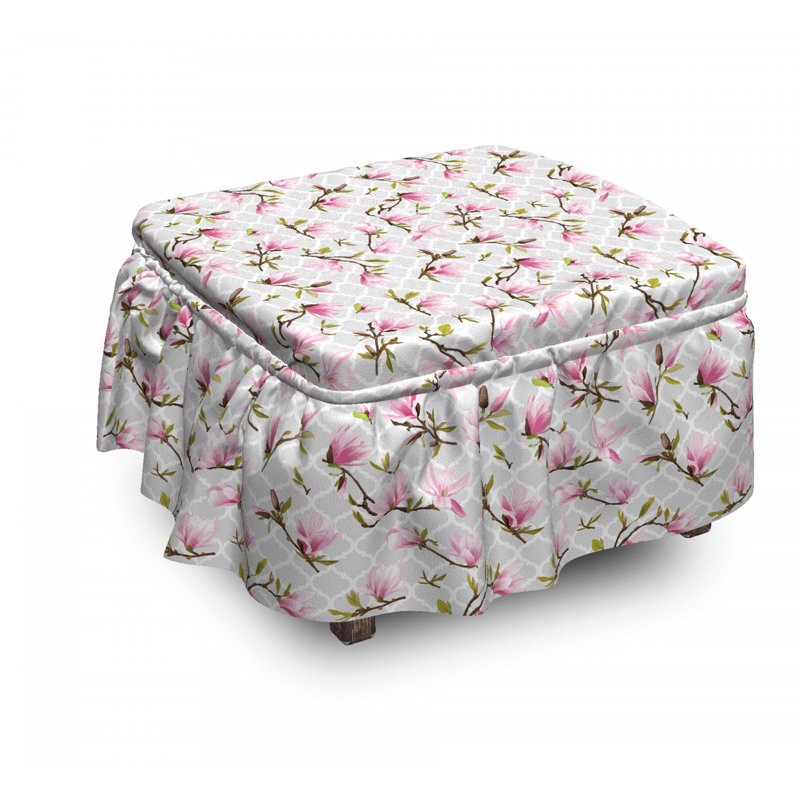 Housse pour à repose-pieds fleur magnolia