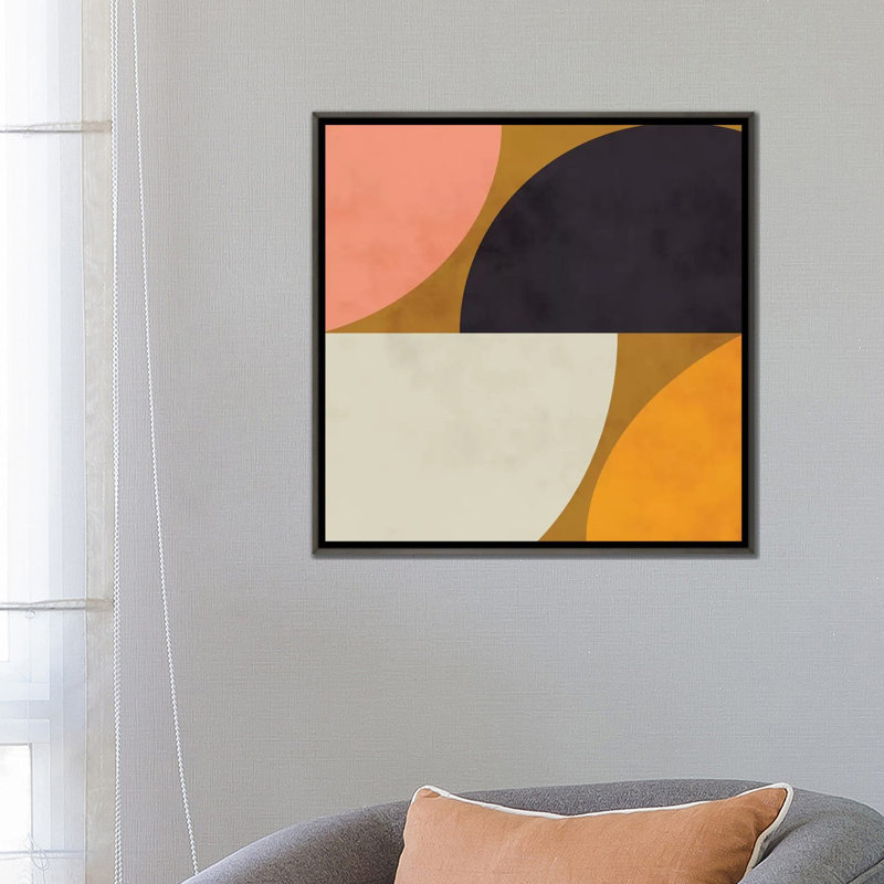 «Geometric Art III» par Ana Rut Bré - impression d'art graphique, H 26 po x l 26 po x P 1,5 po, Toile avec cadre gris