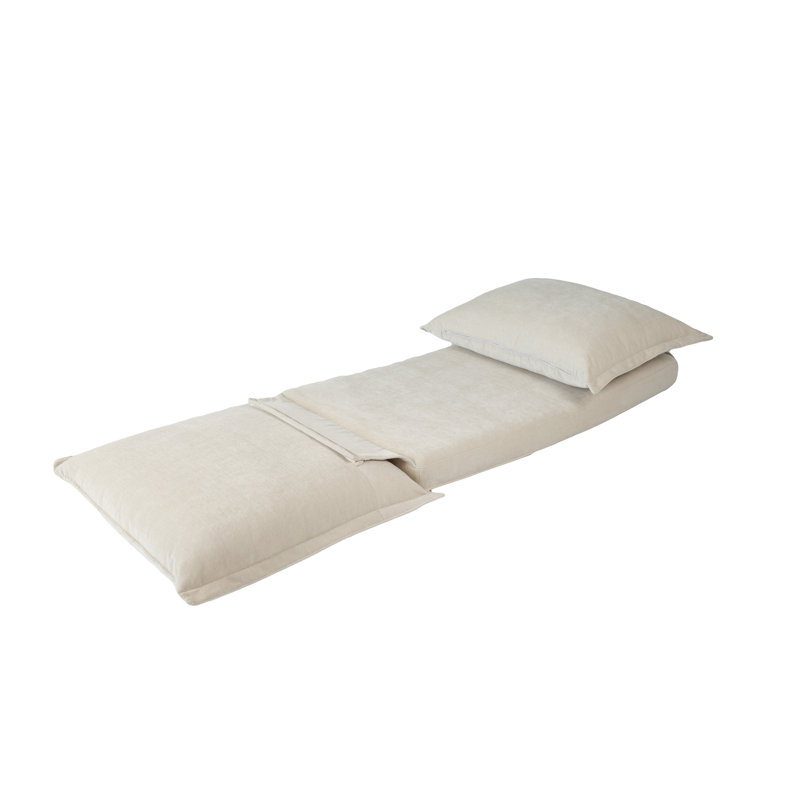Méridienne crème multi-positions, Polyester crème