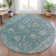 Machine Washable Indoor/Outdoor Xhevrie Teal Rug