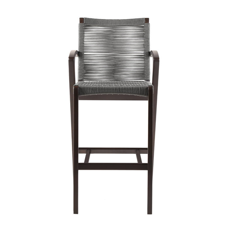 Tabouret de bar Aleksandrina, Gris, Tabouret de comptoir (assise de 26 po de hauteur)