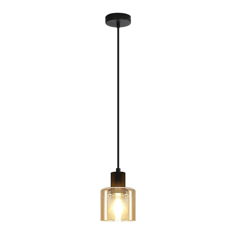 Dierking 1-Light Amber Kitchen Island Pendant