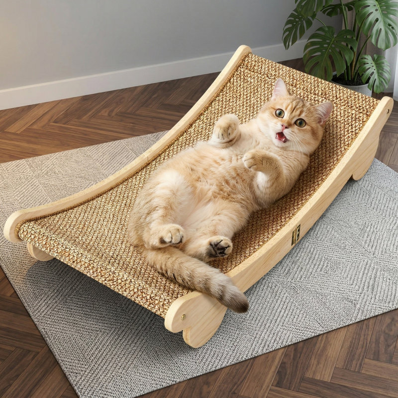 Lit à griffes pour chat extra-large, lit à gratter et lit pour chats d'intérieur de 31,5 pouces, mobilier pour chat moderne pour se gratter et se reposer