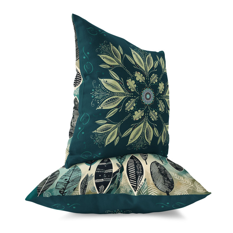 Leaf & Wing Whispers Broadcloth Throw Pillow, 18" H x 18" W