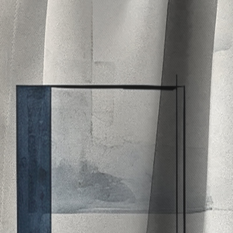 Indigo Illusion Abstract Shapes - Rideau Shapes - Rideau abstrait occultant - 1 panneaux, L 52 po x L 63 po