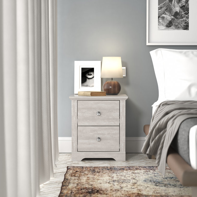 Kepner 2 Drawer Nightstand Color White High Gloss