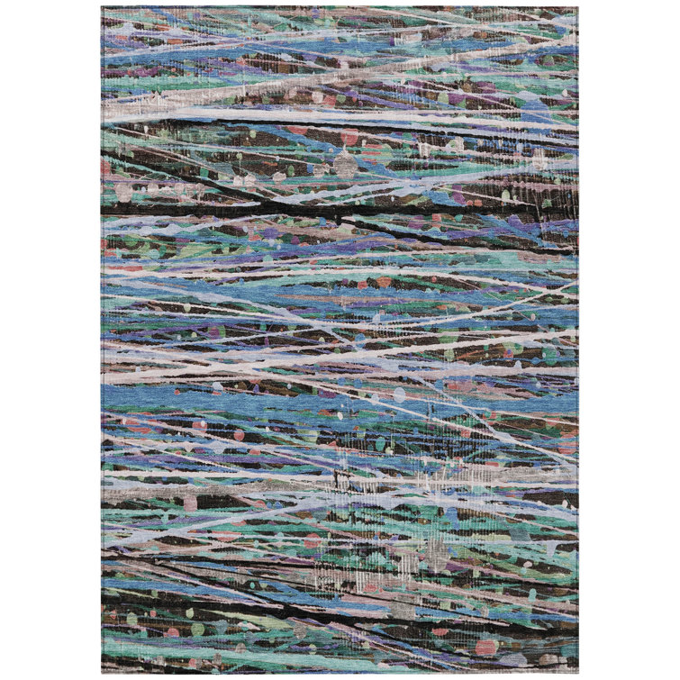 Machine Washable Indoor/Outdoor Jocelyn ACN2125 Striped Rug