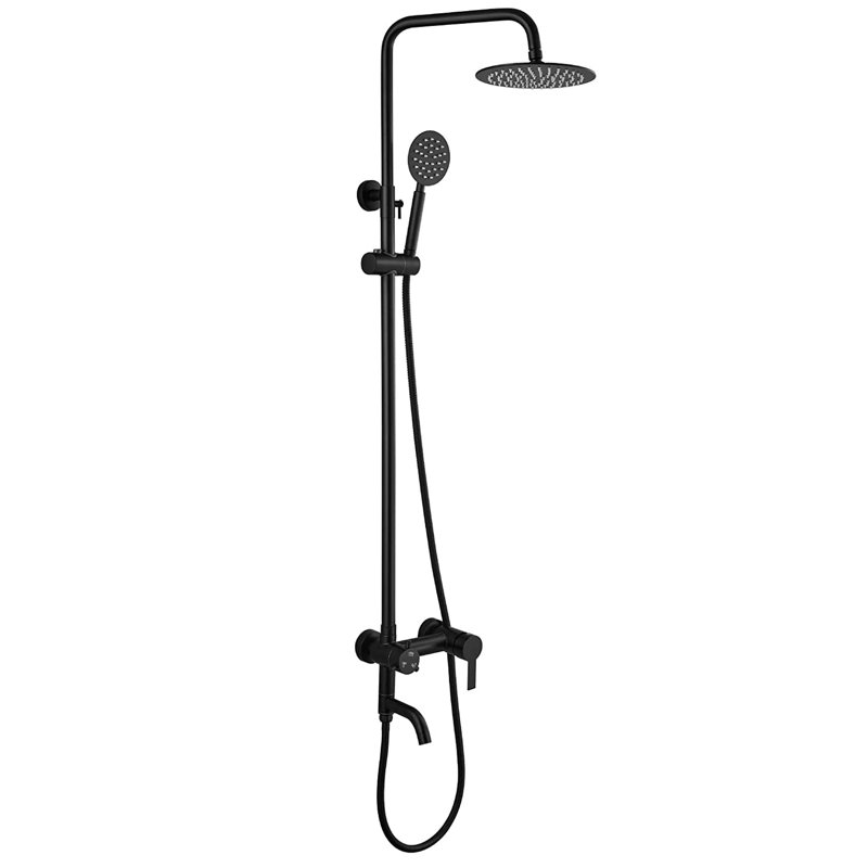 Douche d'extérieur à triple fonction avec poignée levier simple Kairo, Noir mat