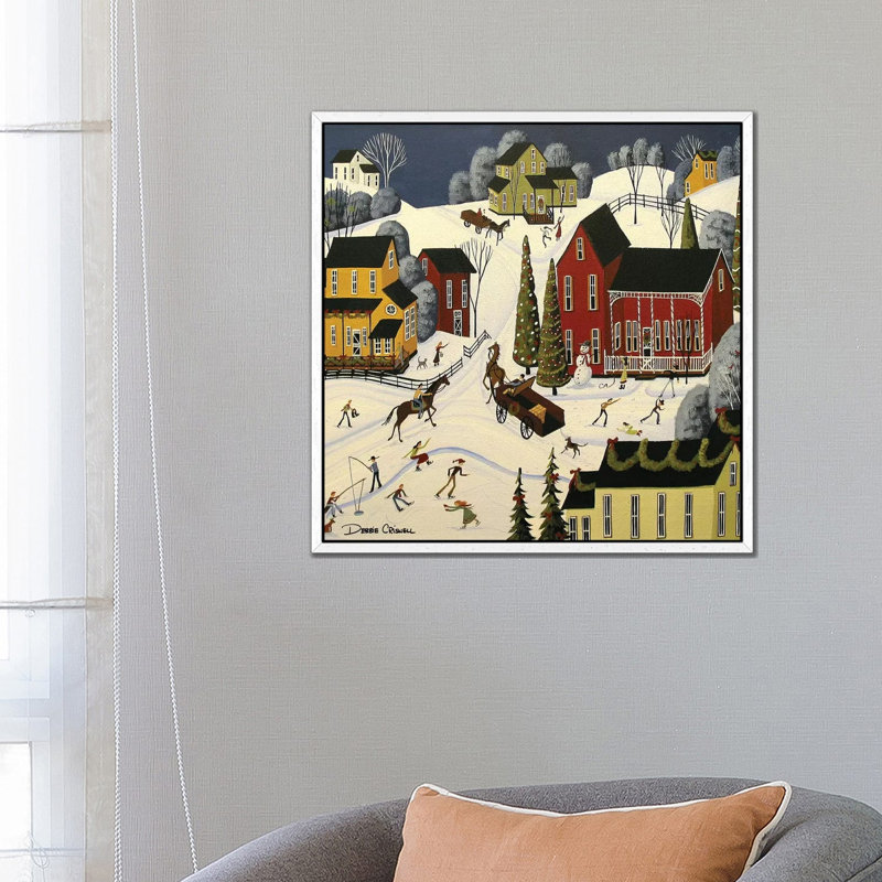 Christmas Cheer by Debbie Criswell - Painting on Canvas, 66.04 cm H x 66.04 cm W, White Framed