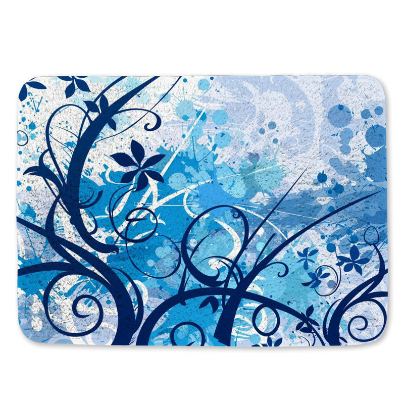 Gyanni Microfiber / Microsuede Non-Slip Bath Mat, 17"W x 24"L
