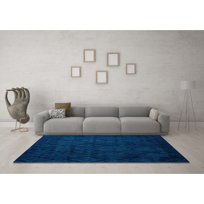 Tapis turquoise lavable à la machine Abstract 5363