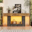 Console 63 po en bois de style campagnard avec tiroirs et compartiment de rangement caché, longue table d'entrée avec lumières à DEL pour salon, couloir, vestibule