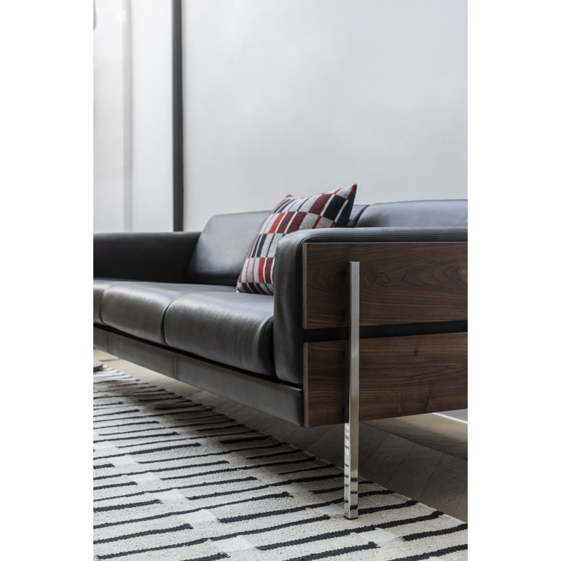 Forum Sofa, Black Genuine Leather