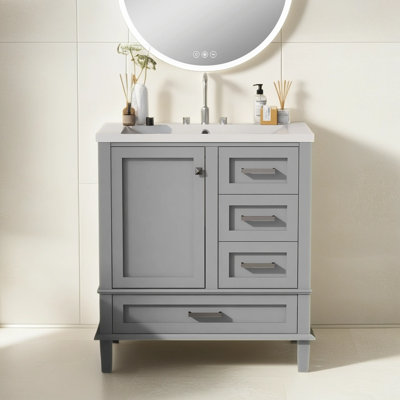 Nevsa 30'' Free Standing Single Bathroom Vanity with  Top