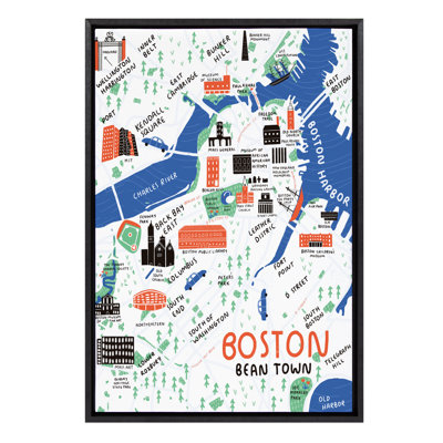 «Boston Illustration» par Stacie Bloomfield of Gingiber, reproduction d'art sur toile encadrée