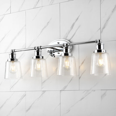 Reba Iron/Seeded Glass Classic Cottage LED Vanity Light