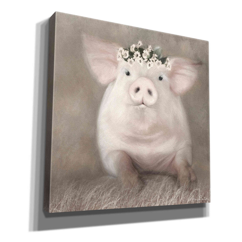 «Einya Painted Piggy» par Lori Deiter, H 12 po x l 12 po x P 0,75 po