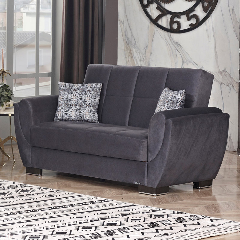 Causeuse convertible avec rangement en microfibre PrimeNest NimbusFlow Collection