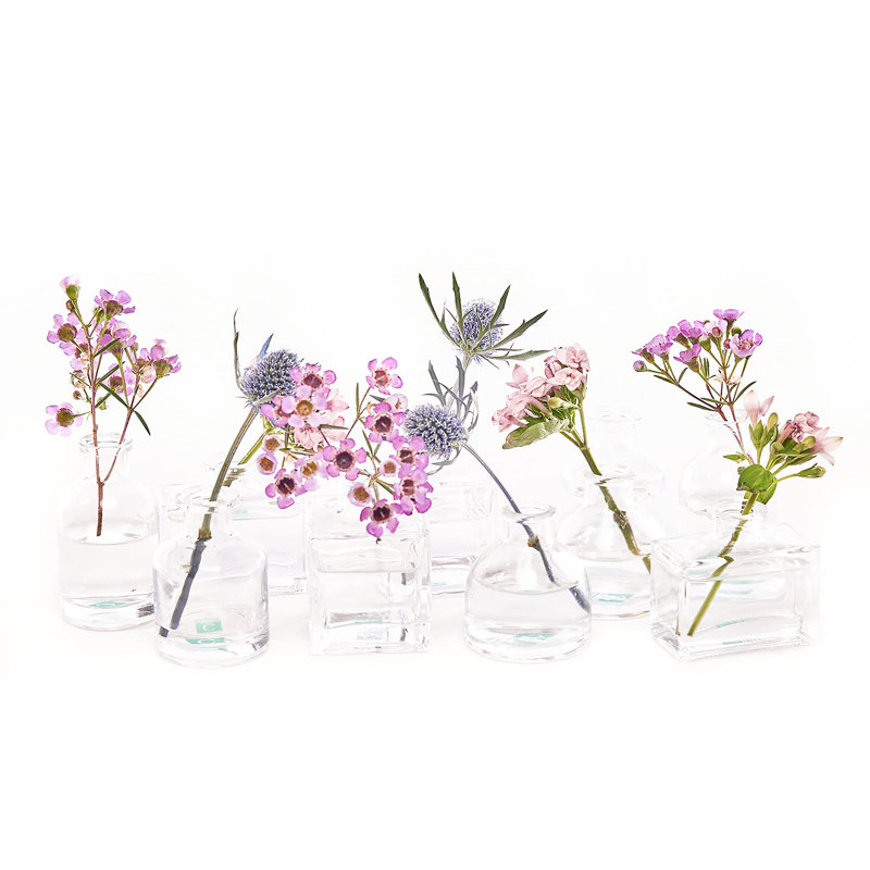 Petits petits vases à fleurs - vases à bourgeons en verre transparent, ensemble de 10 - Centres de table rustiques mignons pour mariage, événements et maison - Qualité supérieure, conçus pour durer