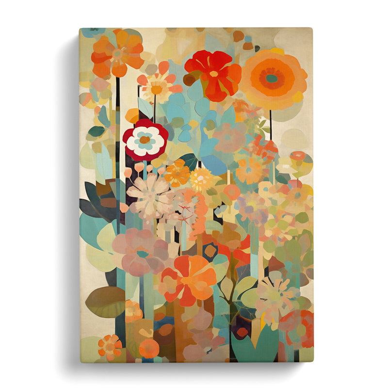 Creal Retro Flowers Vol.3 - Wrapped Canvas, 76cm H x 50cm W x 3cm D