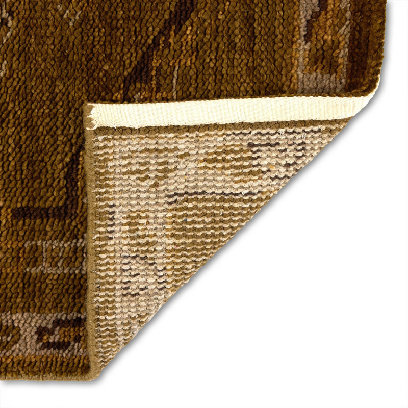 Hand Knotted Wool Area Rug, Astana Olive, Runner 2'6" x 9'