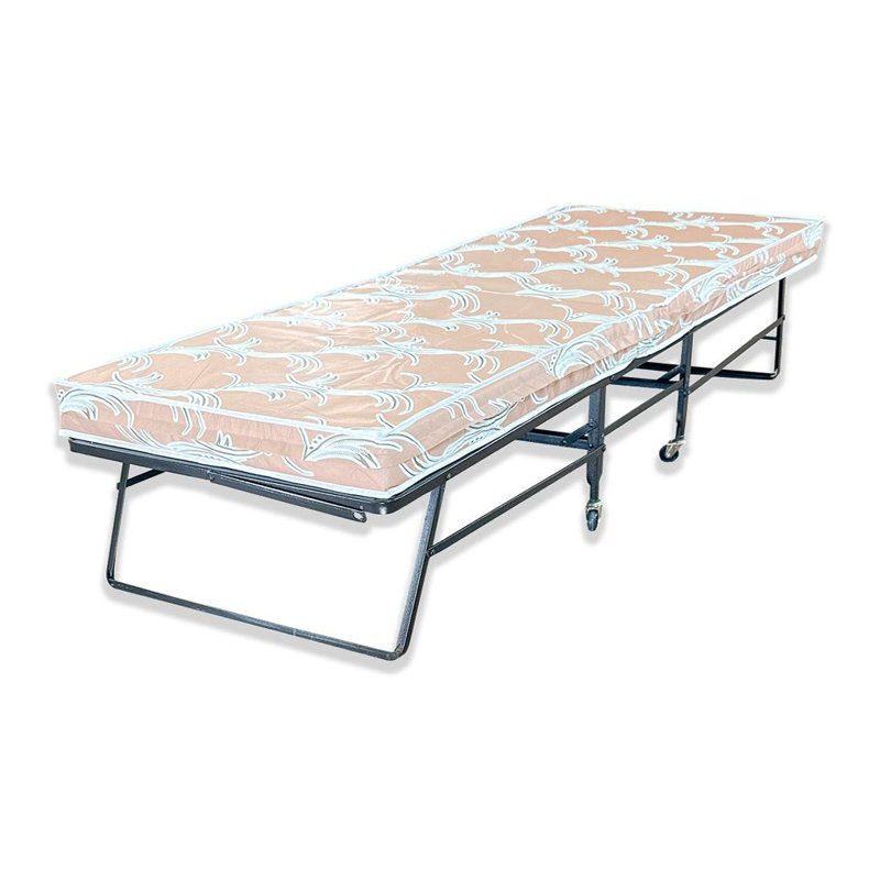 Lit pliant avec matelas en fibre Ozias, Simple