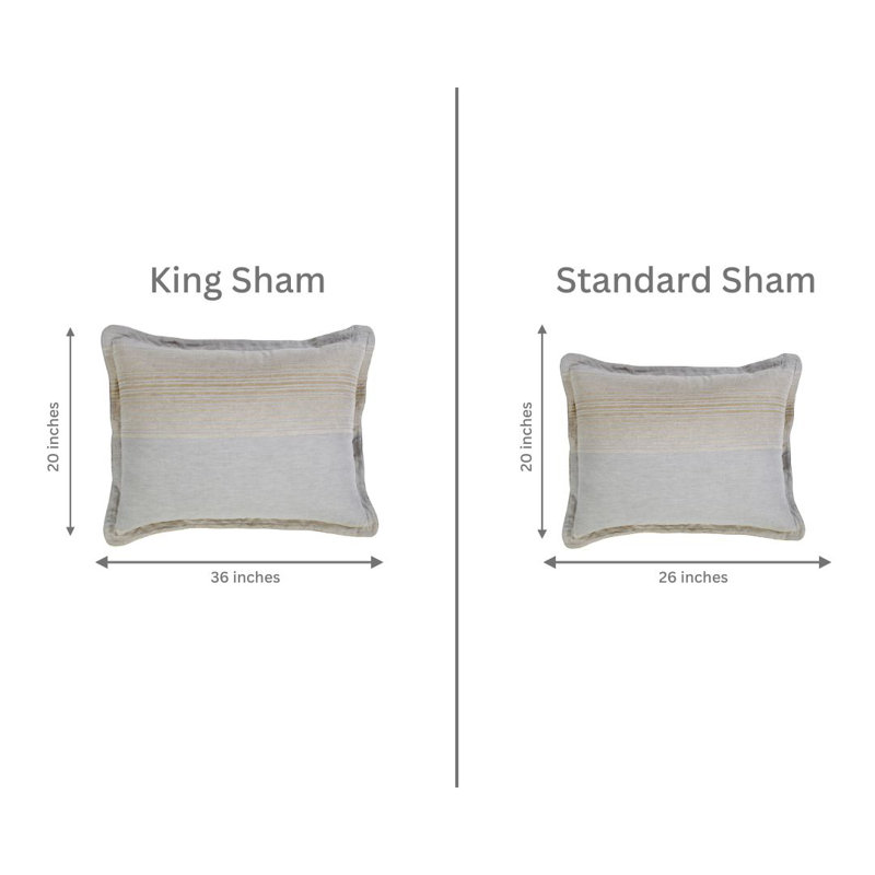 Listra Striped Cotton Zipper Closure Pillow Sham, King
