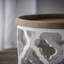 Grande table d'appoint 23 po blanche vieillie