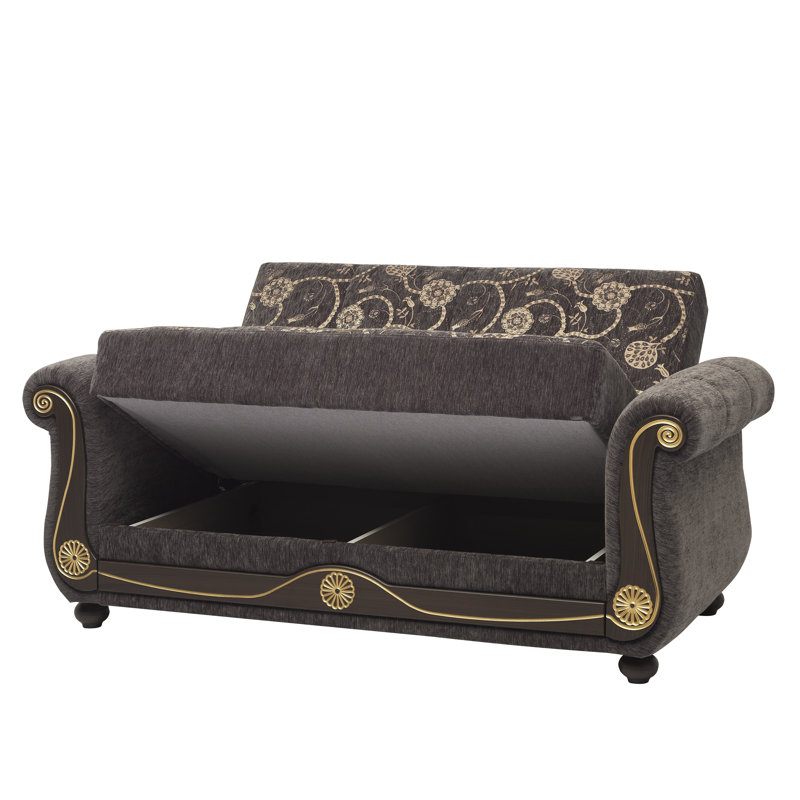 Morrine Americano 70 in. Fabric Upholstered 2-Seater 3-in-1 Sleeper Loveseat Sofa Bed with Storage, Gray Chenille