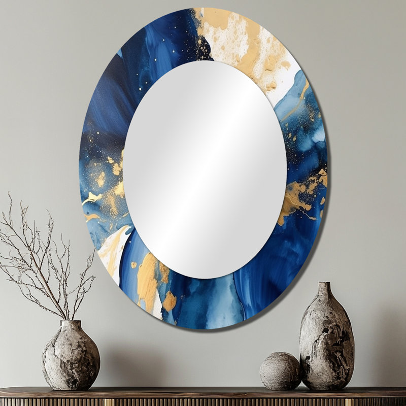 Kosinski - Miroir abstrait en métal, 40 po x 30 po