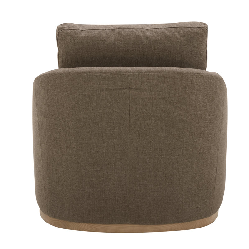 Upholstered Swivel Armchair, Soft Taupe Basketweave