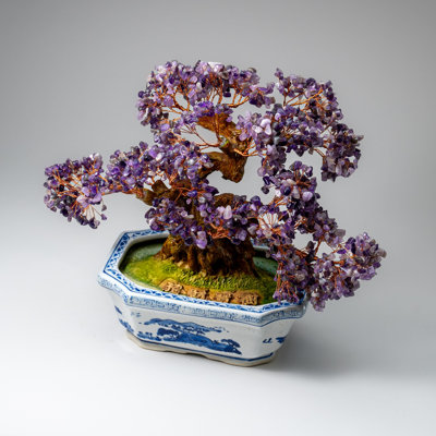Amethyst Gemstone Ceramic Plants & Flowers Decorative Object